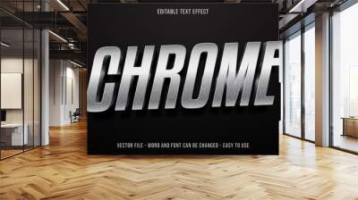 Editable text effect chrome mock up Wall mural