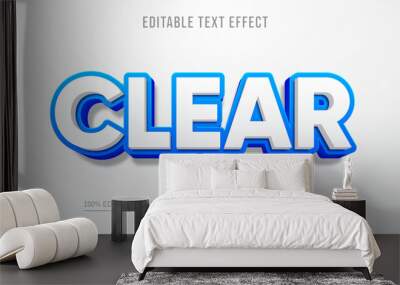 Editable text effect clear Wall mural