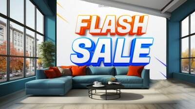 Editable text effect flash sale mock up Wall mural