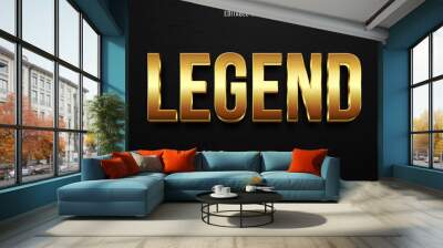 Editable text effect golden mock up Wall mural