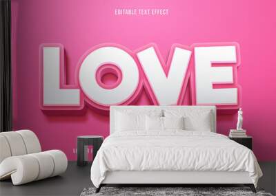 Editable text effect love theme, valentine text style Wall mural