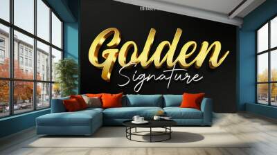 Editable text effect luxury gold template Wall mural