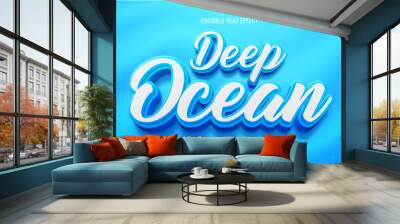 Editable text effect ocean theme Wall mural