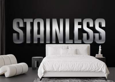 Editable text effect stainless steel mock up Wall mural