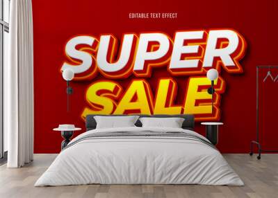 Editable text effect super big sale text style premium vector Wall mural