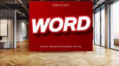 Editable text effect word text style premium vector Wall mural