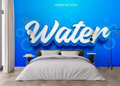 Editable water text effect, ocean text theme Wall mural