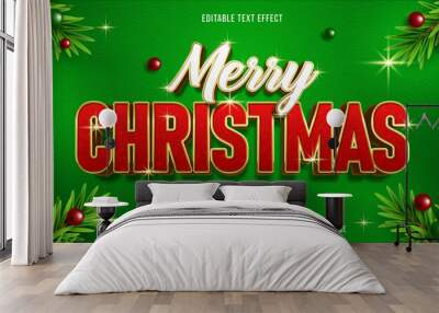 Merry christmas editable text effect Wall mural