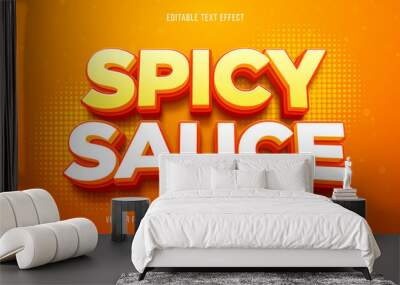 Spicy sauce 3d editable text effect Wall mural