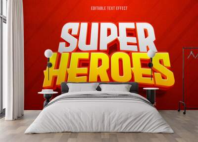 Super hero editable text effect, cartoon text style Wall mural