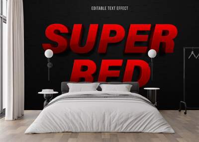 Super red editable text effect Wall mural