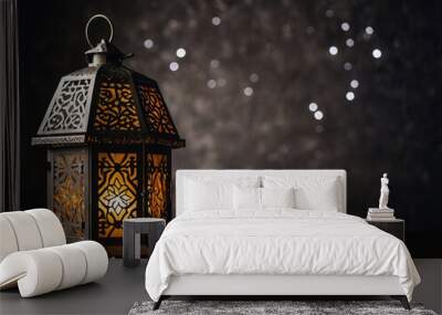 Lantern design for Ramadan celebration with Islamic style, copy space Wall mural