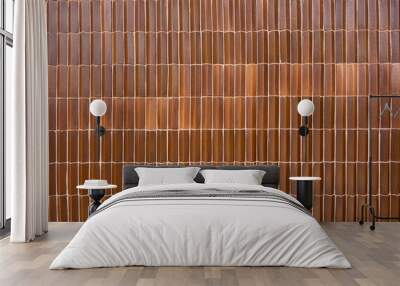 Brown wall clay tile of tropical house texture Wall mural