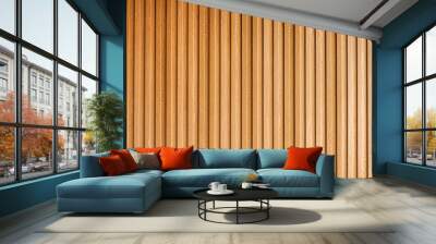 Modern stylish solid wooden battens wall Wall mural