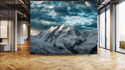 Sunshine over Monte Rosa massif and Gorner Glacier at Switzerland Wall mural