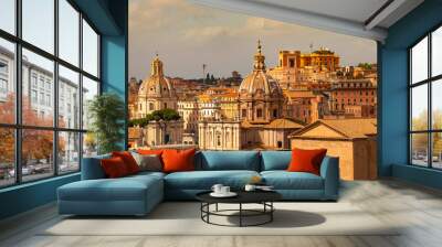 Beautiful view of the rooftops of rome in Italy Wall mural