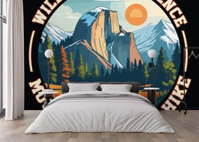 mountain t-shirt design Wall mural