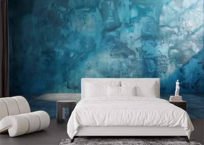 Photo blue smooth wall textured background Wall mural