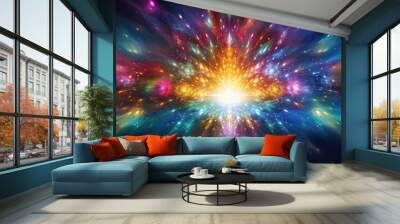 A 3d illustration of the energy of one's own cosmic consciousness and the torsion field of one's essence is presented Wall mural