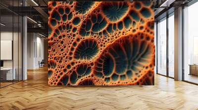 Colorful abstract texture of bubbles and cells Wall mural