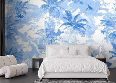 Tropical pattern design for wallpaper  seamless tiled Wall mural