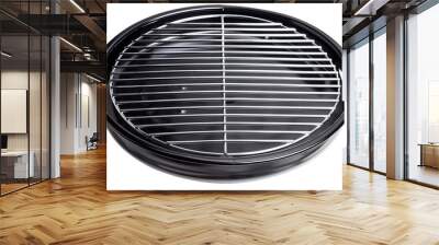 A round charcoal grill with a metal grate for cooking food outdoors. isolated on white background isolated on white background. transparent background Wall mural