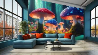 mushrooms in the forest Wall mural