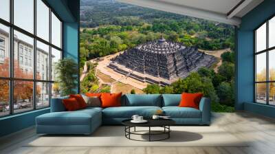 Borobudur Temple at Yogyakarta Java Indonesia. Borobudur Temple is one of the most visited temple in Indonesia. Wall mural