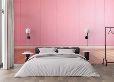 empty room with pink wall and wooden floor for for product display mock up Wall mural