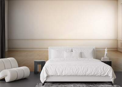 empty white room with wooden floor interior for product presentation Wall mural