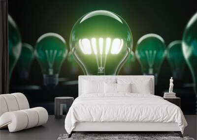 Eco green bulb energy Generate Ai
 Wall mural