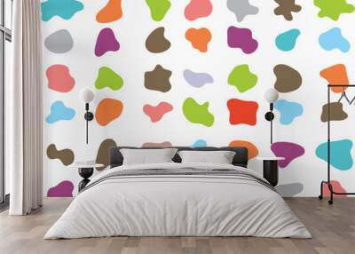 Collection of fluid dynamic shapes. Pebbles like abstract liquid shapes, organic blobs and blotch of irregular shapes. Editable vector, easy to change color or manipulate as background for poster. Wall mural