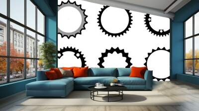 Gear Icon Set, Collection of Gear symbols on white background. Graphic designing technical objects for banner and posters. Wall mural