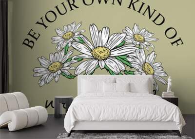 daisy illustrations Wall mural