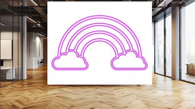 Rainbow icon set in different style color. Clouds and rainbow icon set in line style isolated on white background. Outline, flat, glyph, color, gradient. Vector illustration. Wall mural