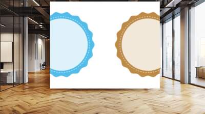 Simple circle frame vector icon set in different color. Collection of empty circular stamp signs. Blank labels or circular stamp set of four. Round template. Vector illustration. Wall mural