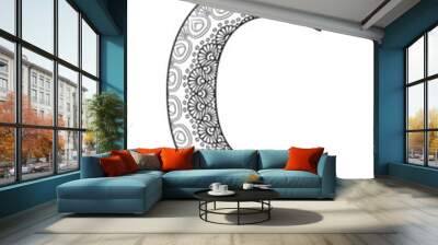 Hand drawn  C letter mandala art Wall mural