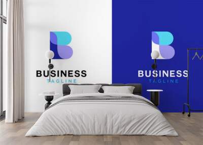 Colorful Letter B logo design for various types of businesses and company Wall mural