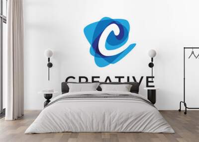 Creative letter C logo design Wall mural