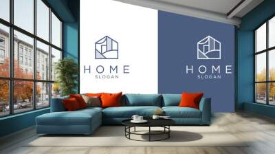 Line art icon logo of a house / home for property and interior design Wall mural