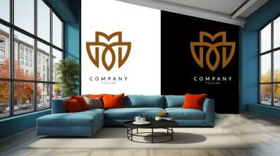 MM company logo. Monogram letter MM logotype design Wall mural