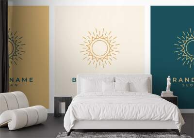 Sun logo icon. Luxury abstract sun logo vector Wall mural