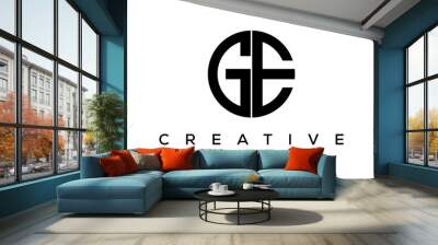 Letter GE creative circle logo design vector	 Wall mural