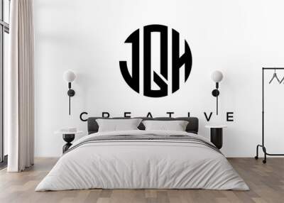 Letter JQH creative circle logo design vector Wall mural