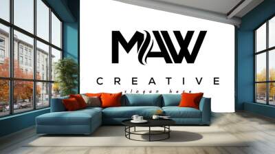 Letter MAW creative logo design vector	 Wall mural