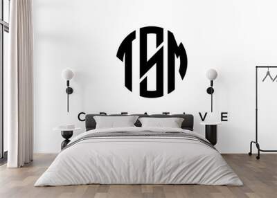 Letter TSM creative circle logo design vector	 Wall mural