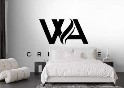 Letter WA creative logo design vector Wall mural