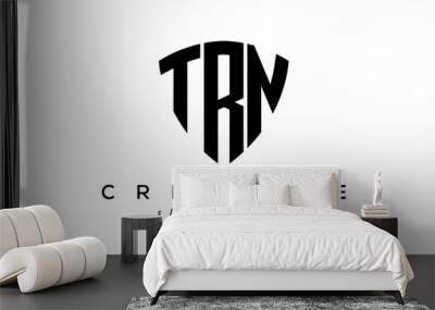 TRN letters creative logo with shield Wall mural