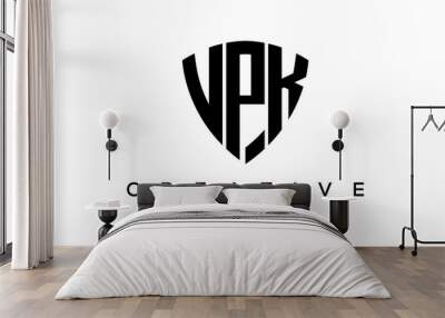 VPK letters creative logo with shield Wall mural