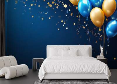 balloons with particles wallpaper banner template Wall mural